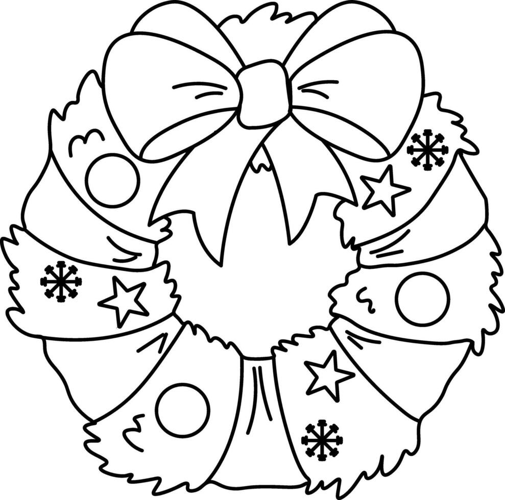 Christmas Wreath Icon on Transparent Background vector