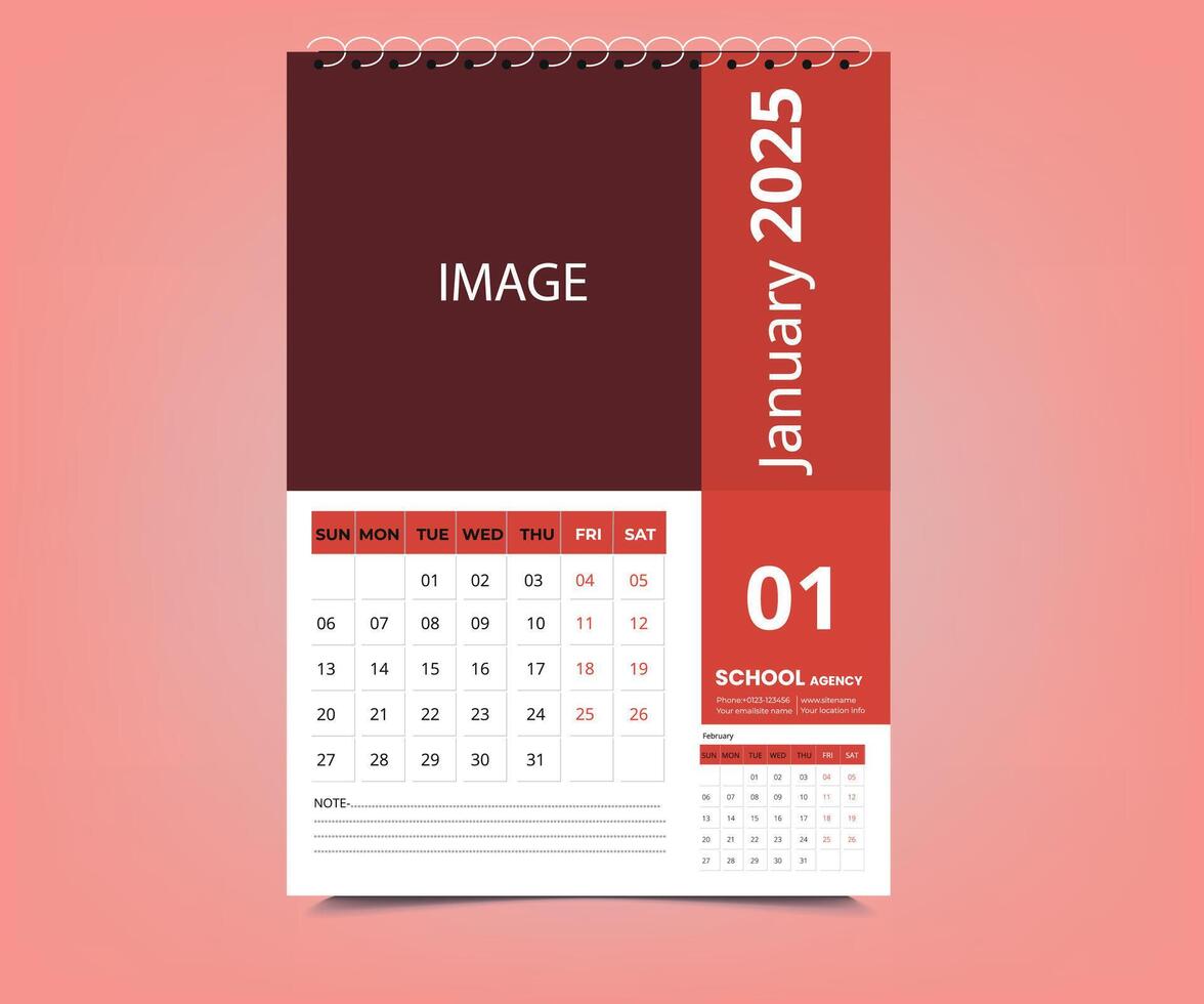 Calendar design 2025 vector