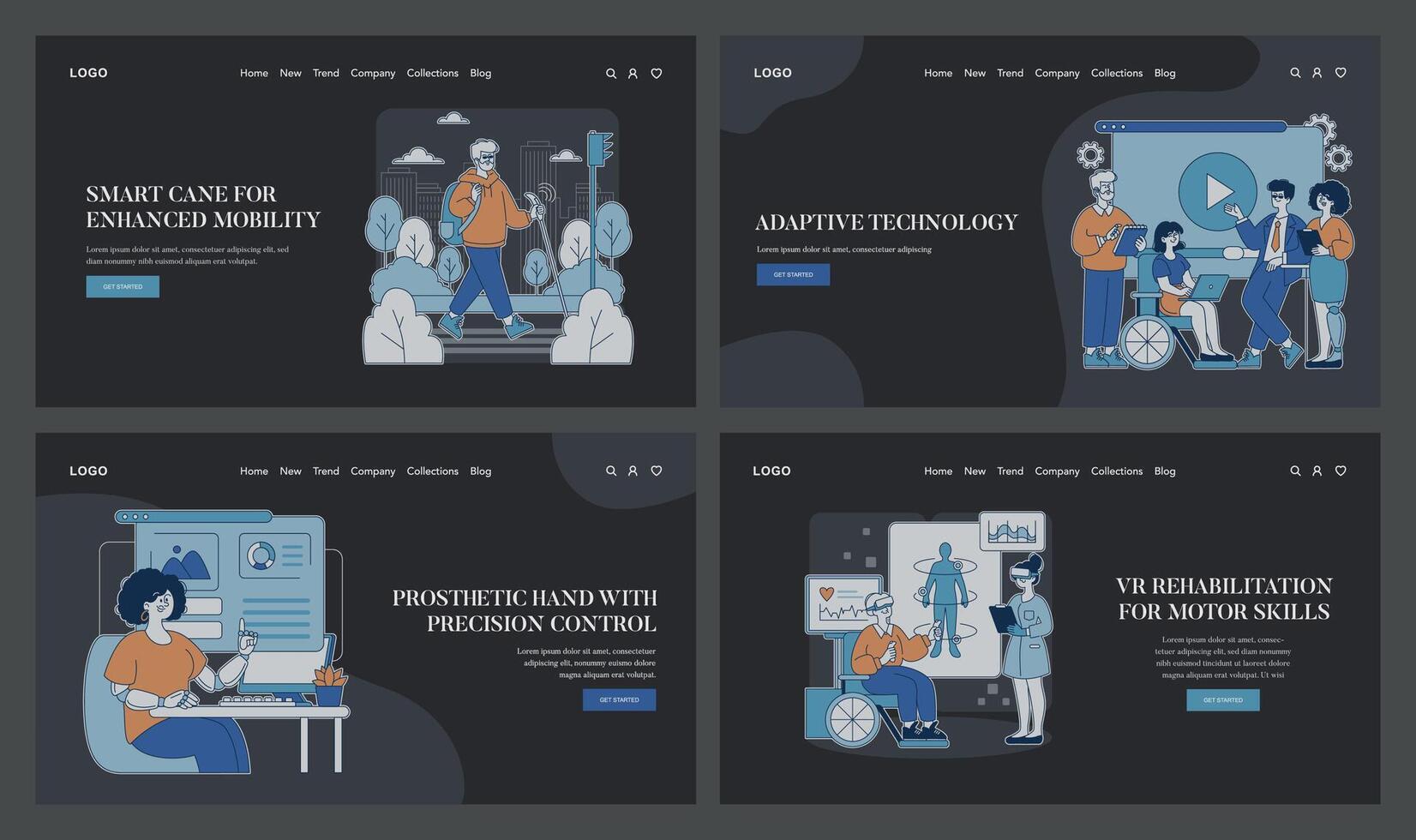 Adaptive Technology. Flat Illustration vector