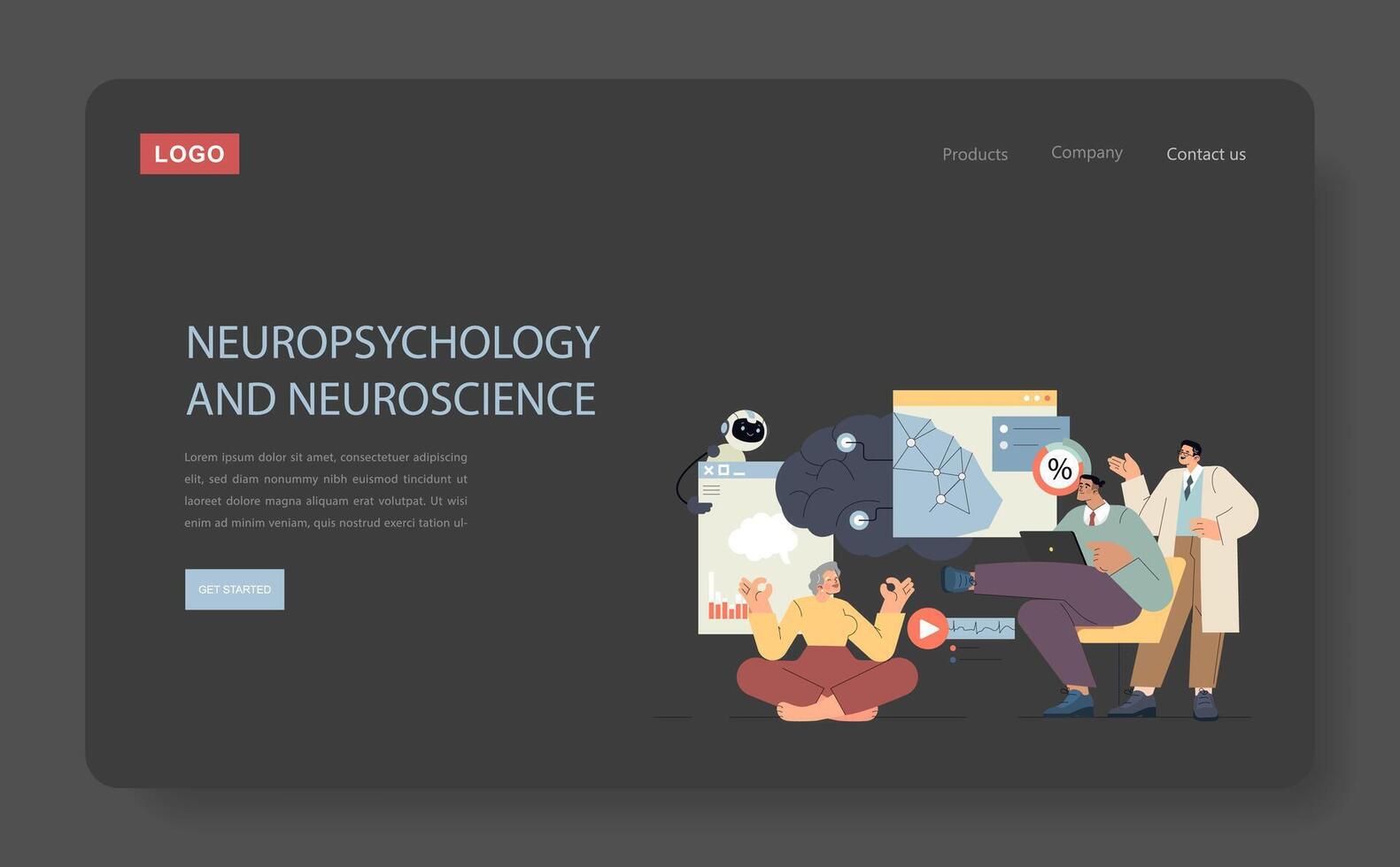 psychology. Flat Illustration vector