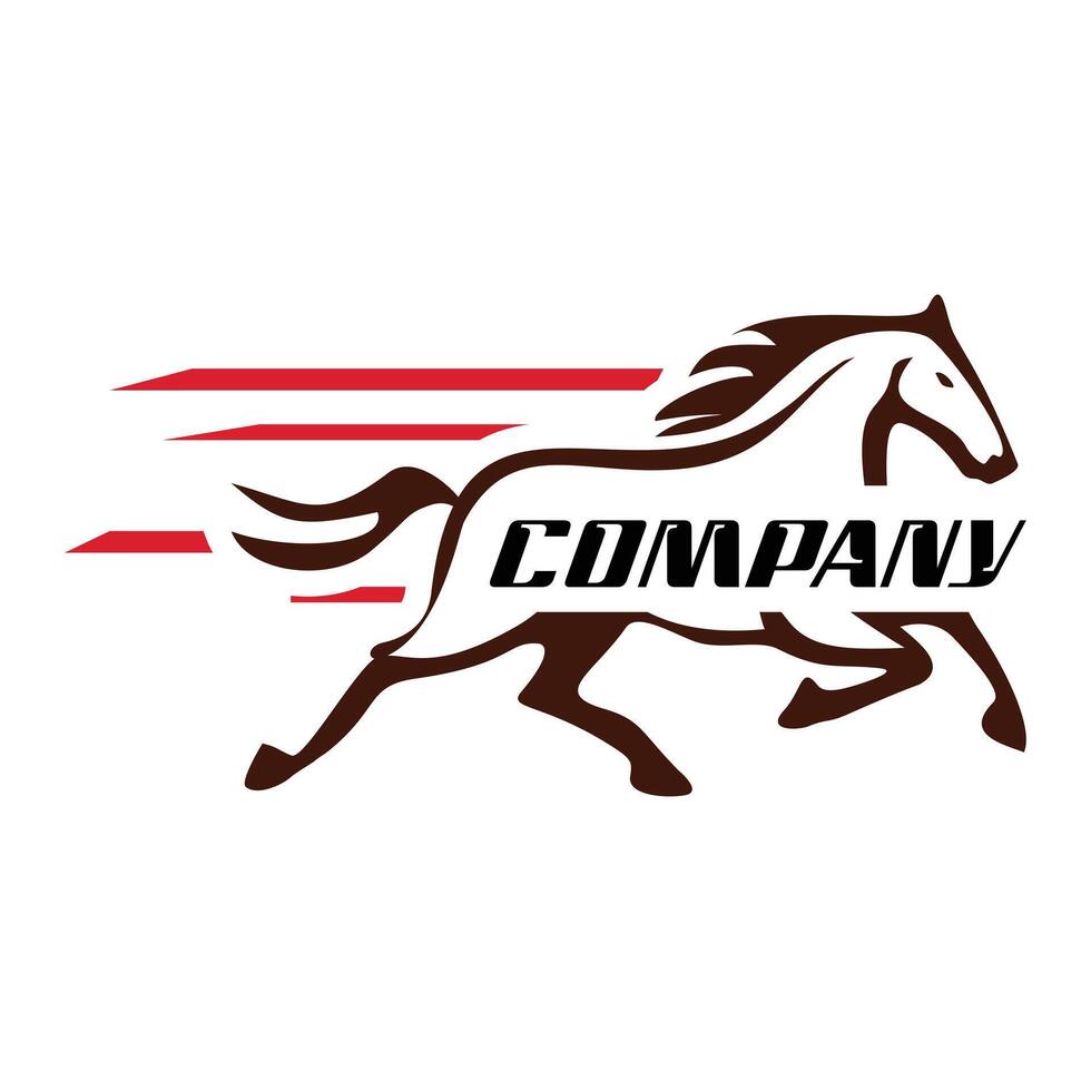 stallion speed logo design template vector
