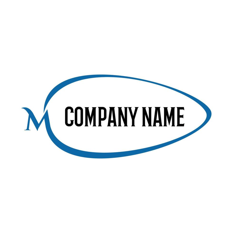 initial letter m swoosh icon logo design template vector