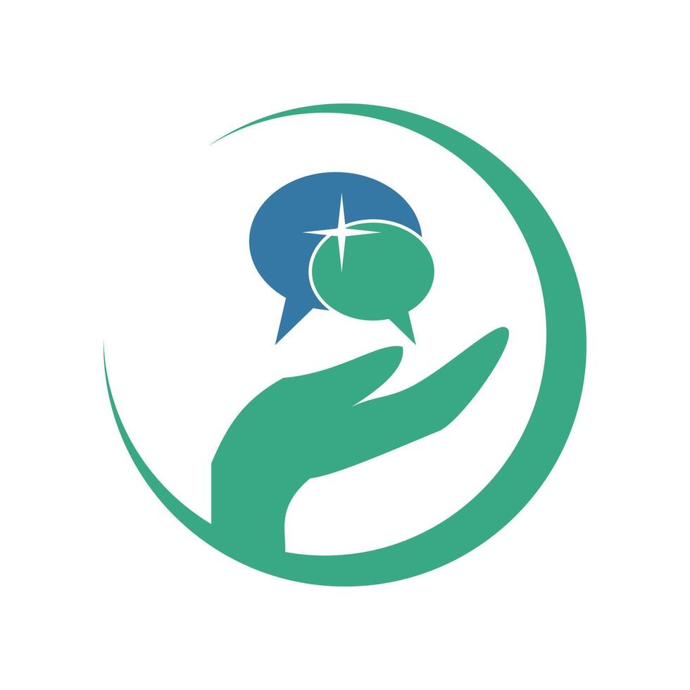 speech therapy logo design template vector
