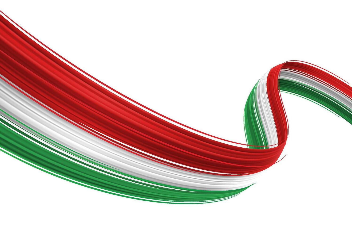 Flowing Ribbon of Hungarian Flag in Abstract Brush Strokes vector