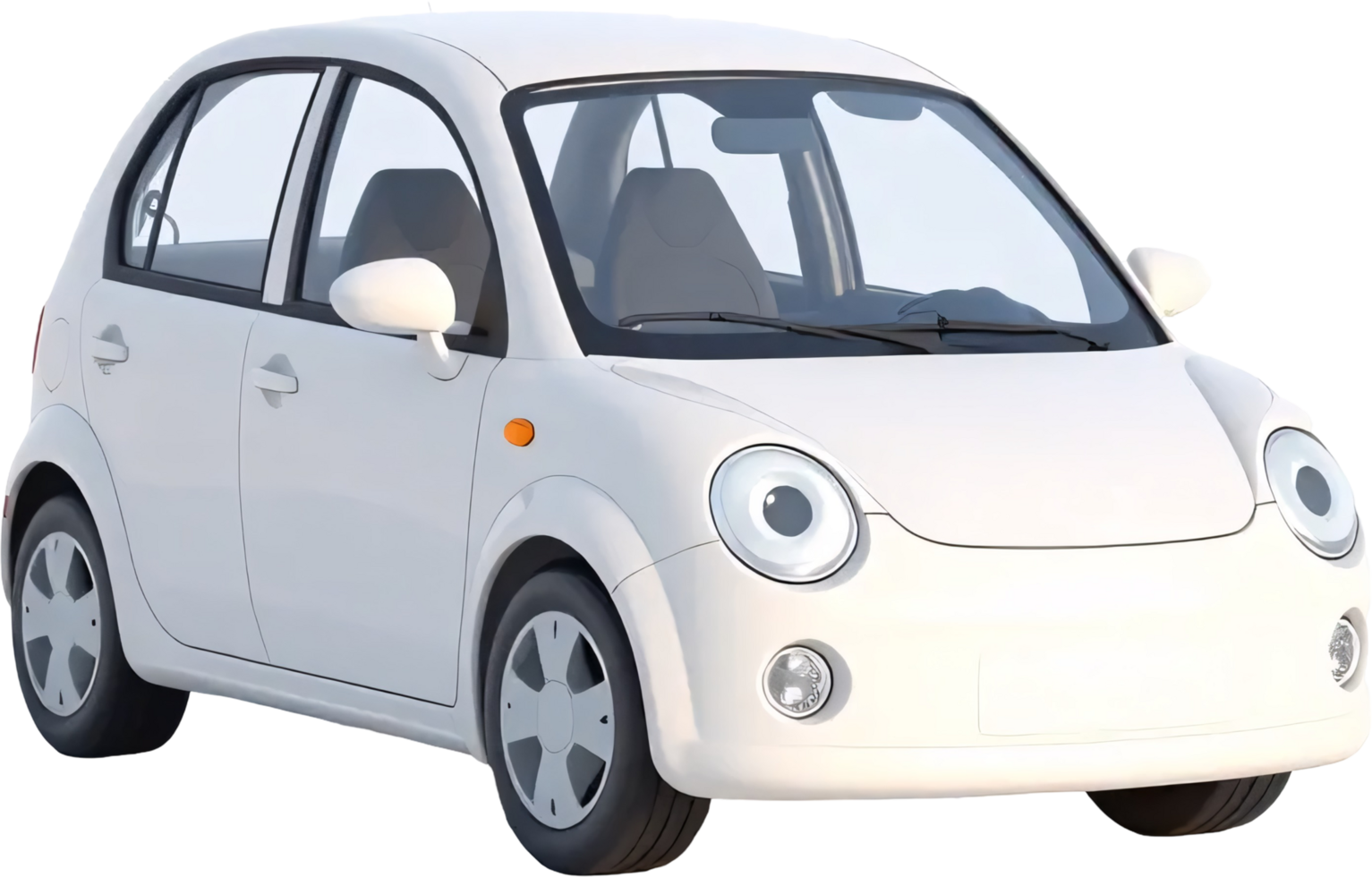 White Tiny Japanese Style Car with Compact Design png