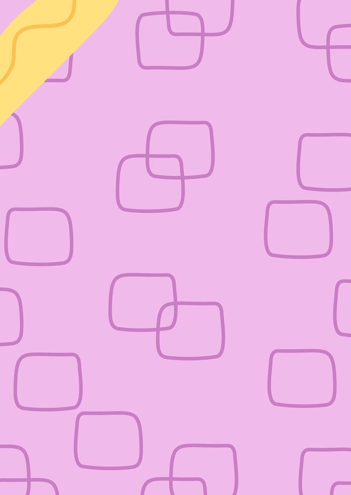 Vertical Geometric pattern with squares. Hand drawn abstract texture on a pastel pink background. illustration in minimalist, retro-inspired style. vector