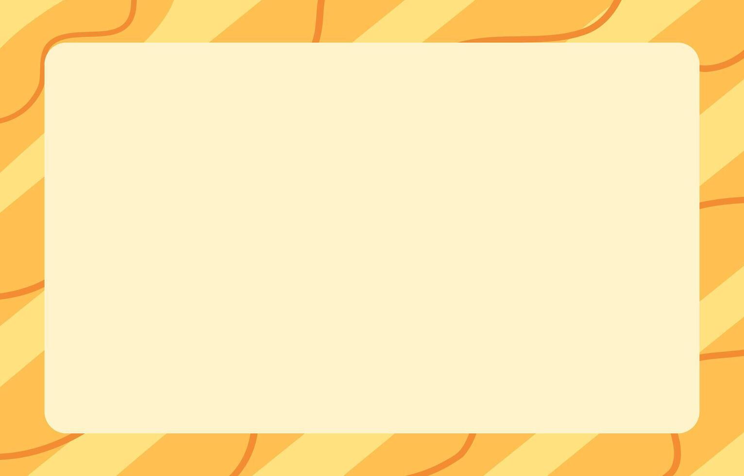 Yellow Wavy Horizontal backdrop. Abstract background with yellow wavy stripes and a large blank space for text, ideal for designs. Stock illustration in hand drawn style for kids projects. vector