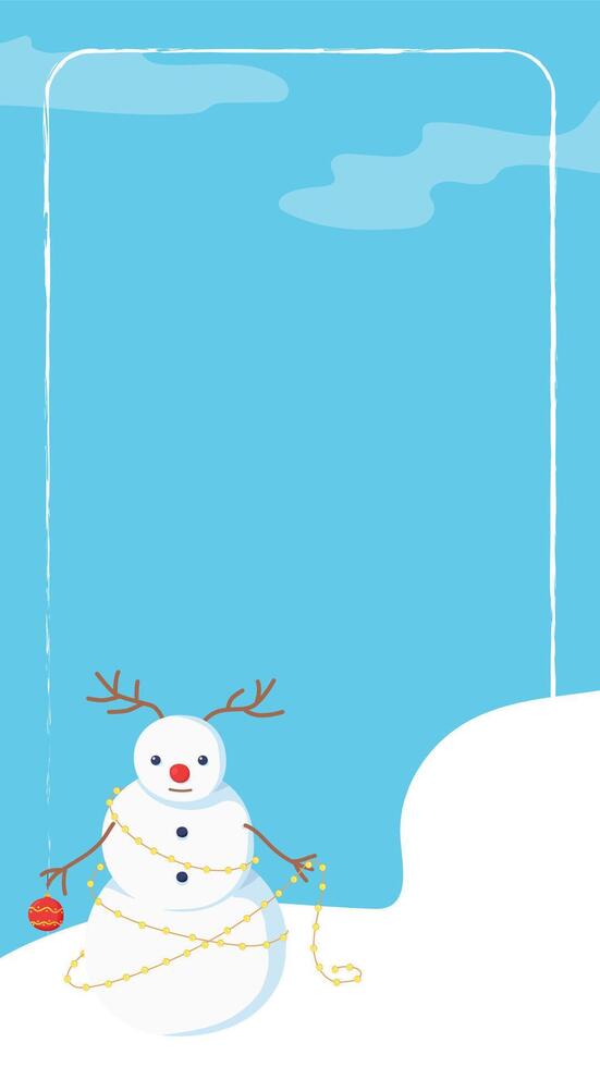 Christmas snowman stories template. Stock illustration in cartoon style. vector