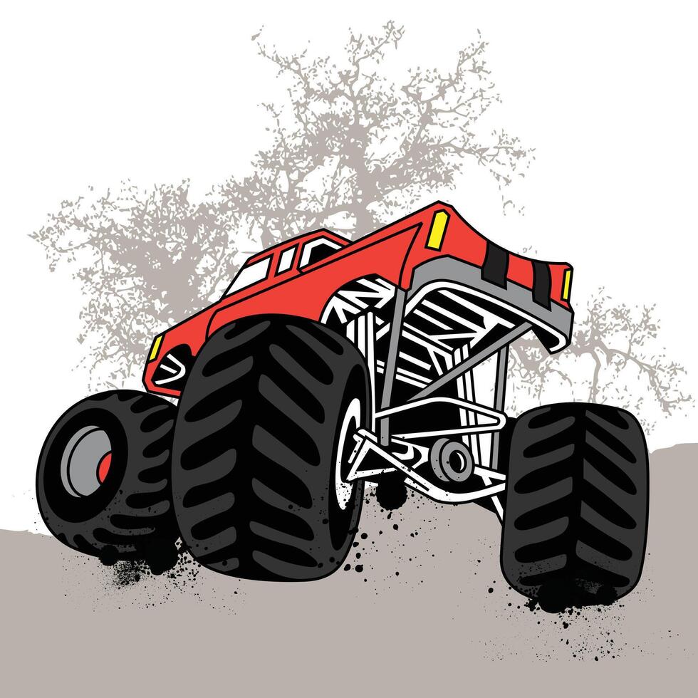 illustration monsters car vector