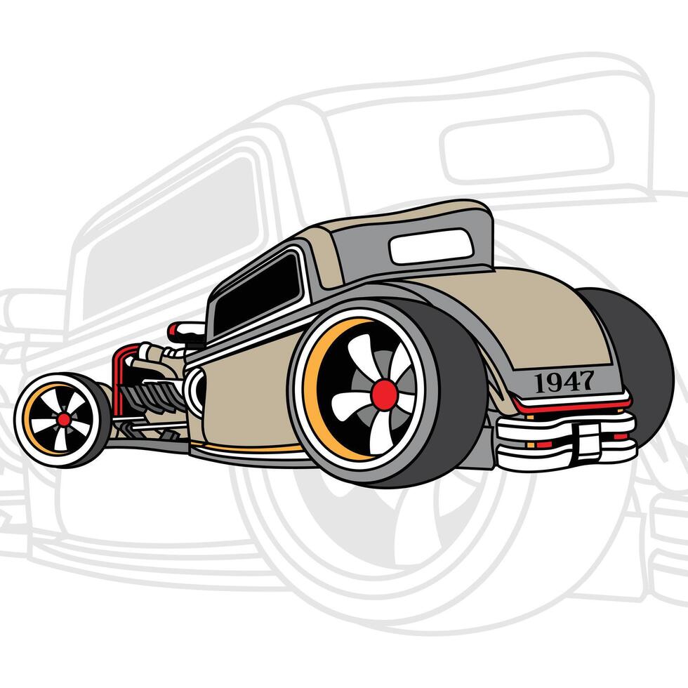 vintage car illustration vector