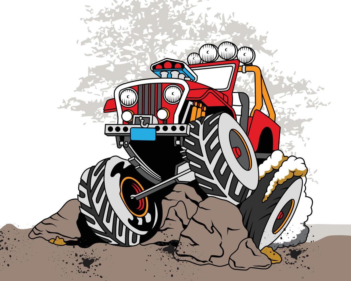 offroad car illustration vector