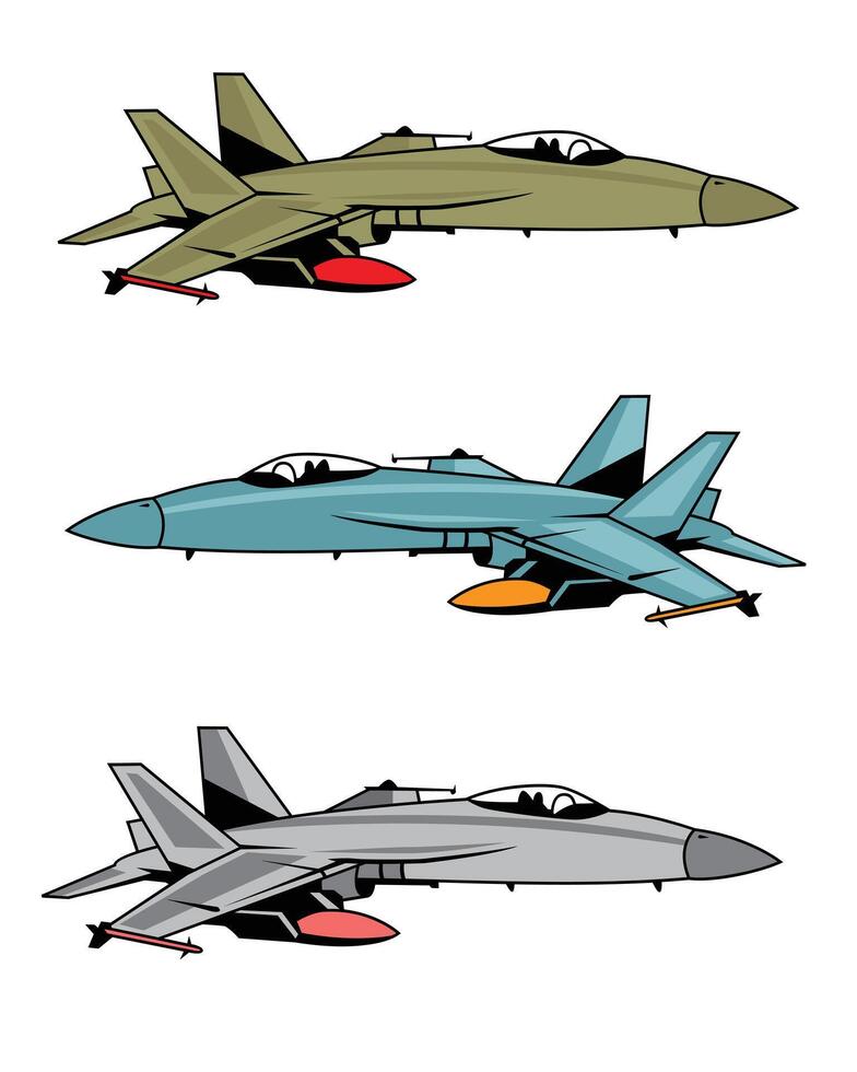 fighter plane illustration collection vector