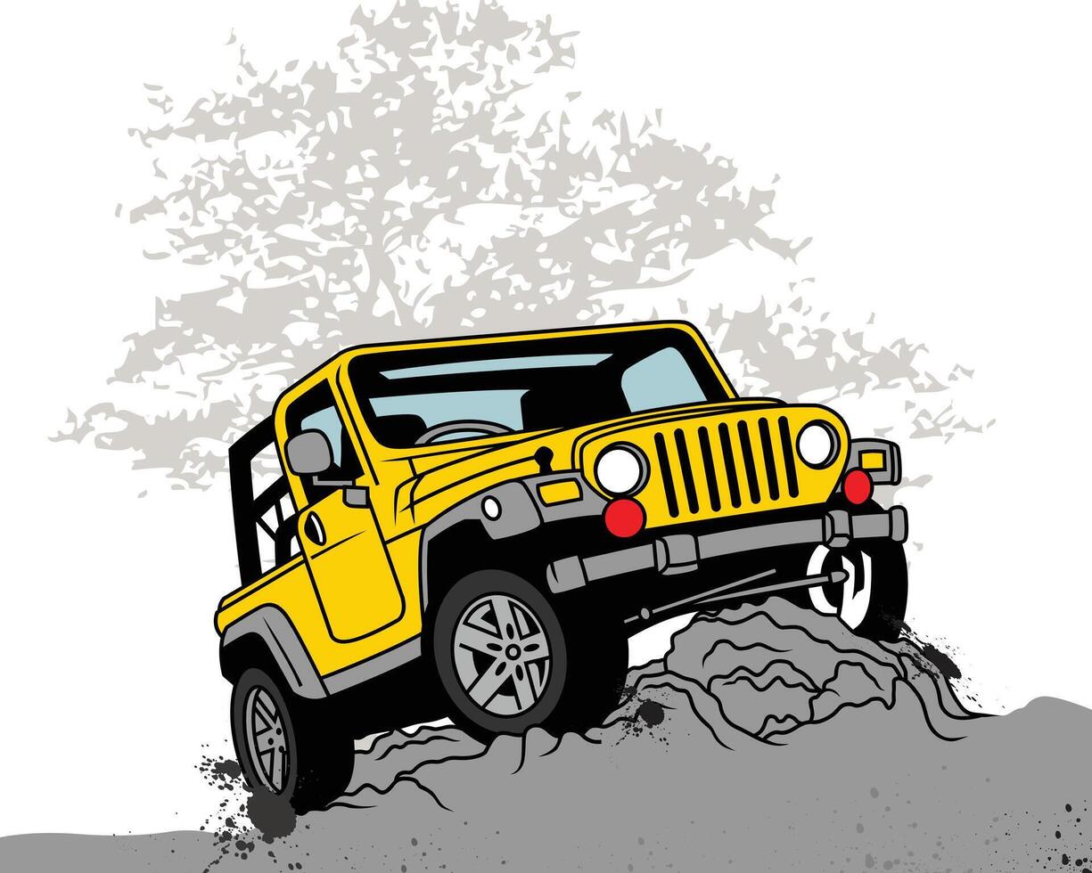 illustration offroad car vector