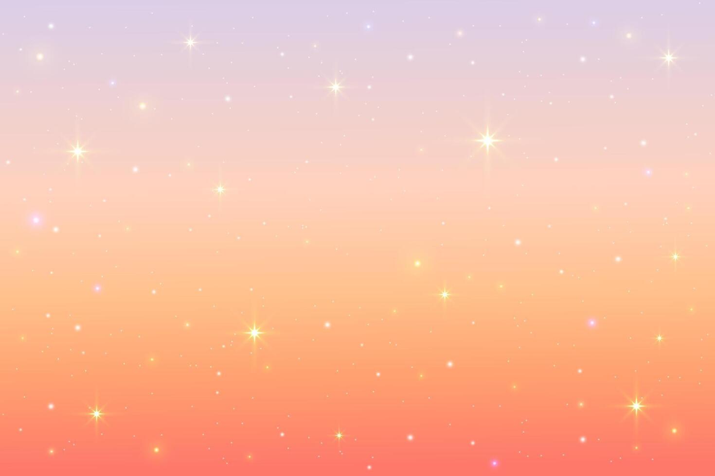 Night sky background with stars. Blue space with constellation and sparkles. Fantasy galaxy illustration. Celestial cosmic magic backdrop. Sunset gradient bg. vector