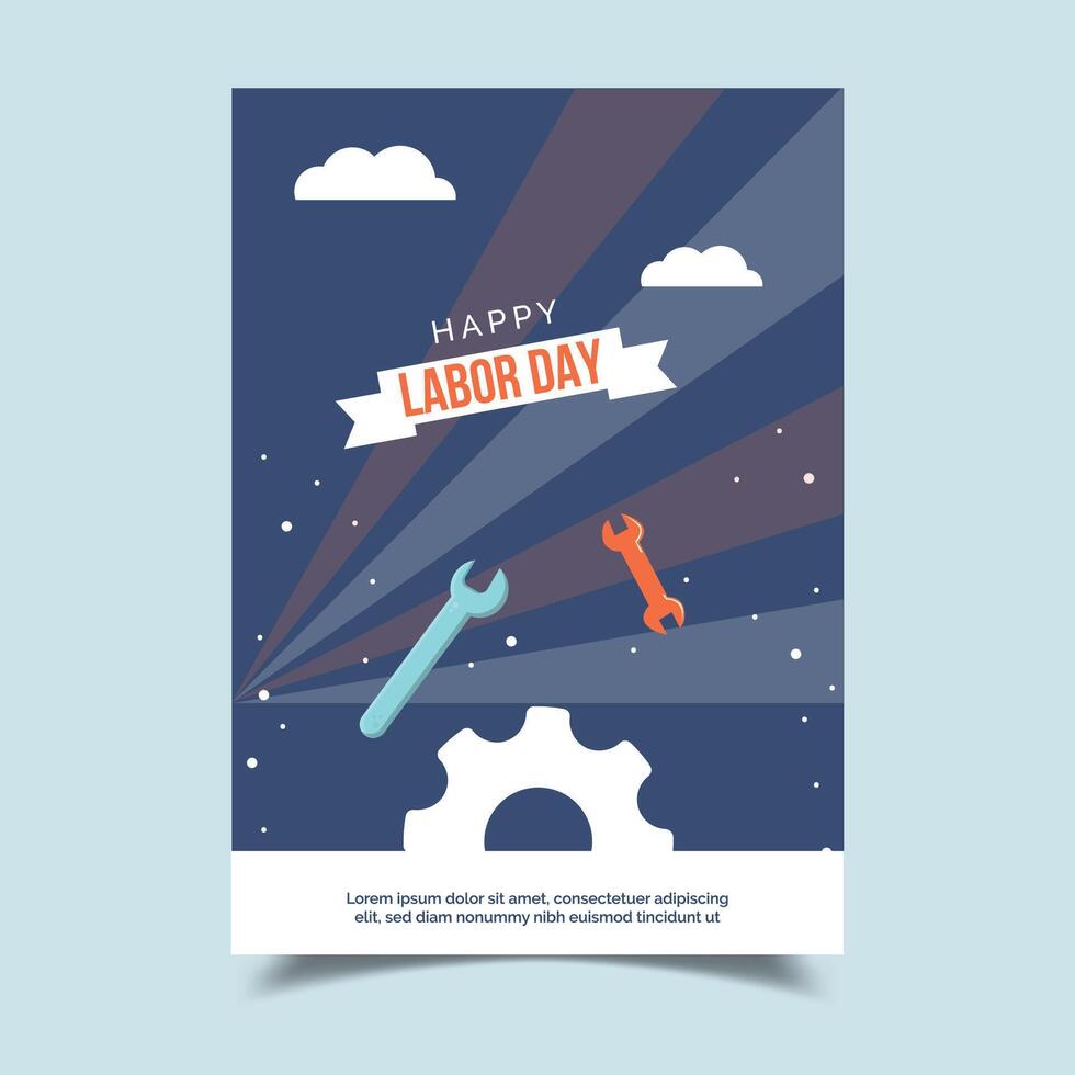 Happy Labor Day with Illustration vector