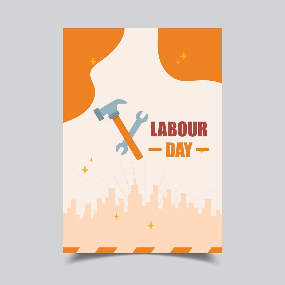International Labor Day Celebration Illustration Flyer Template vector