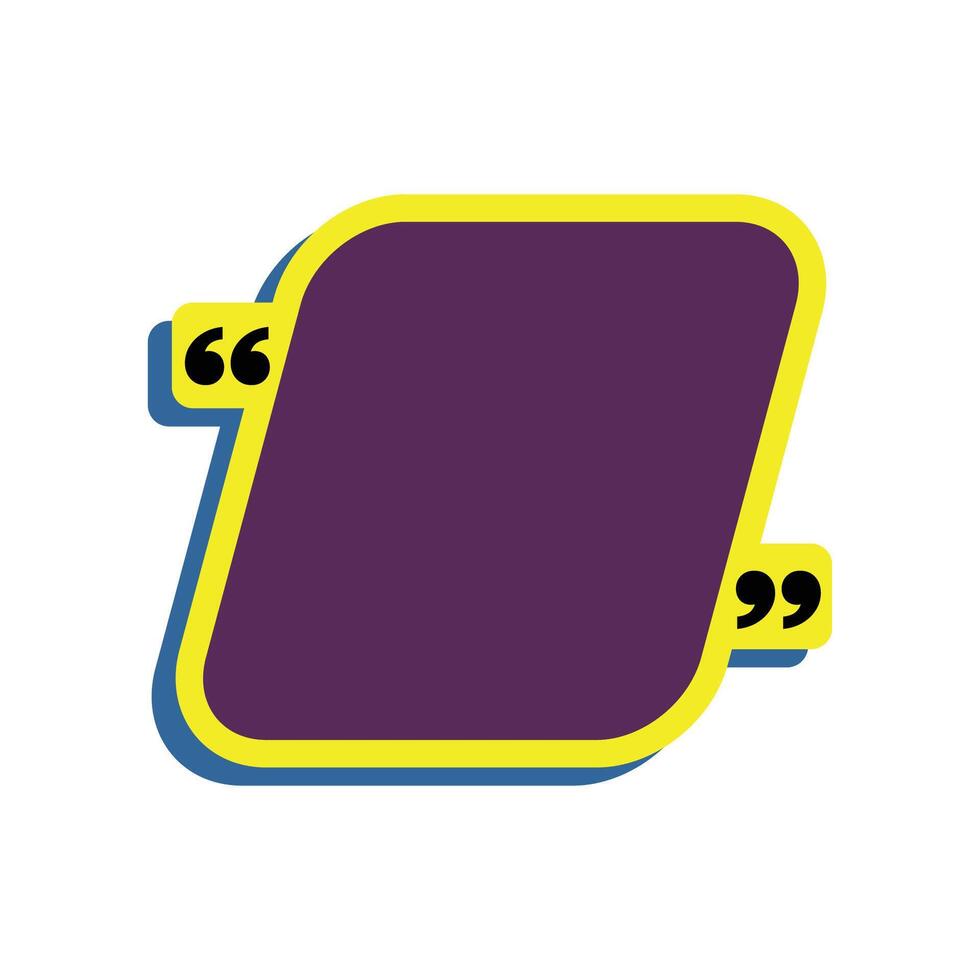 creative purple blank quote massage template design. vector