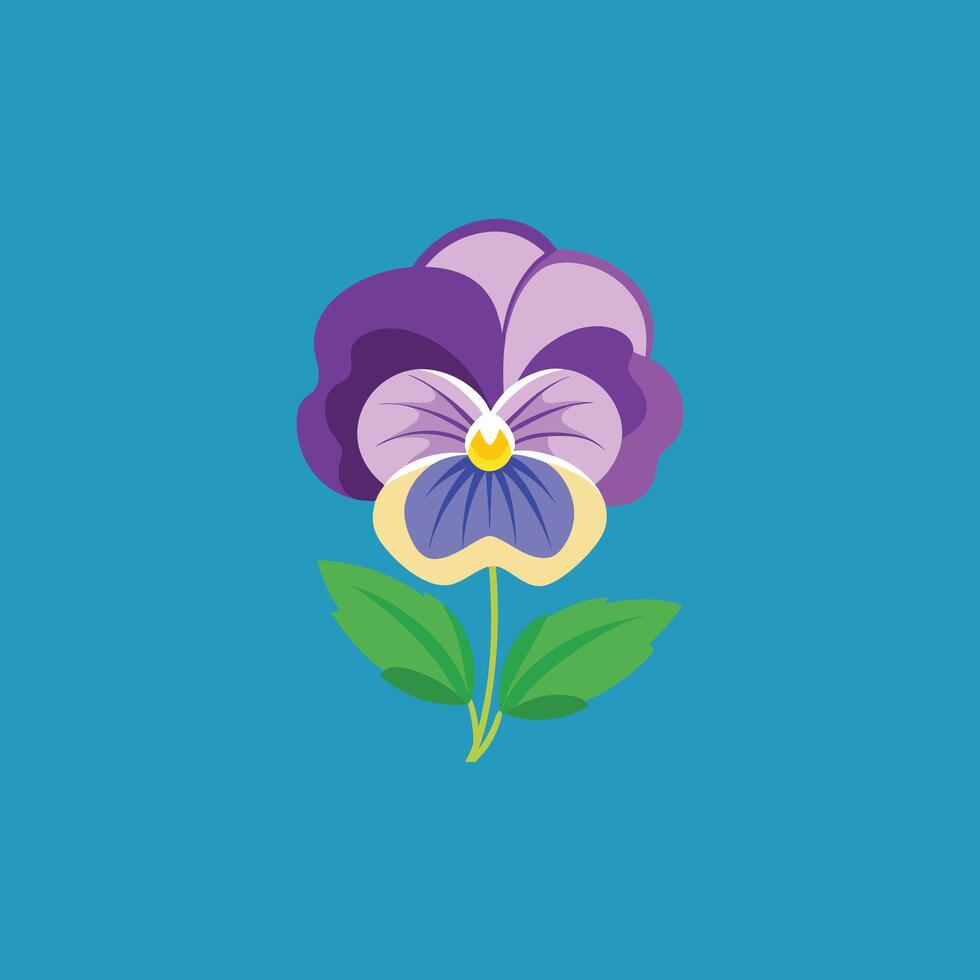 Elegant decorative pansy flowers design element. Floral branch decoration Tattoo sketch pansies vector