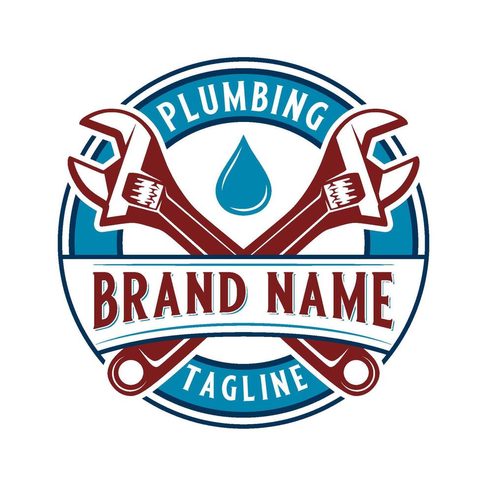 pipe service logo design. adjustable wrench concept, for pipe repair and maintenance. vector