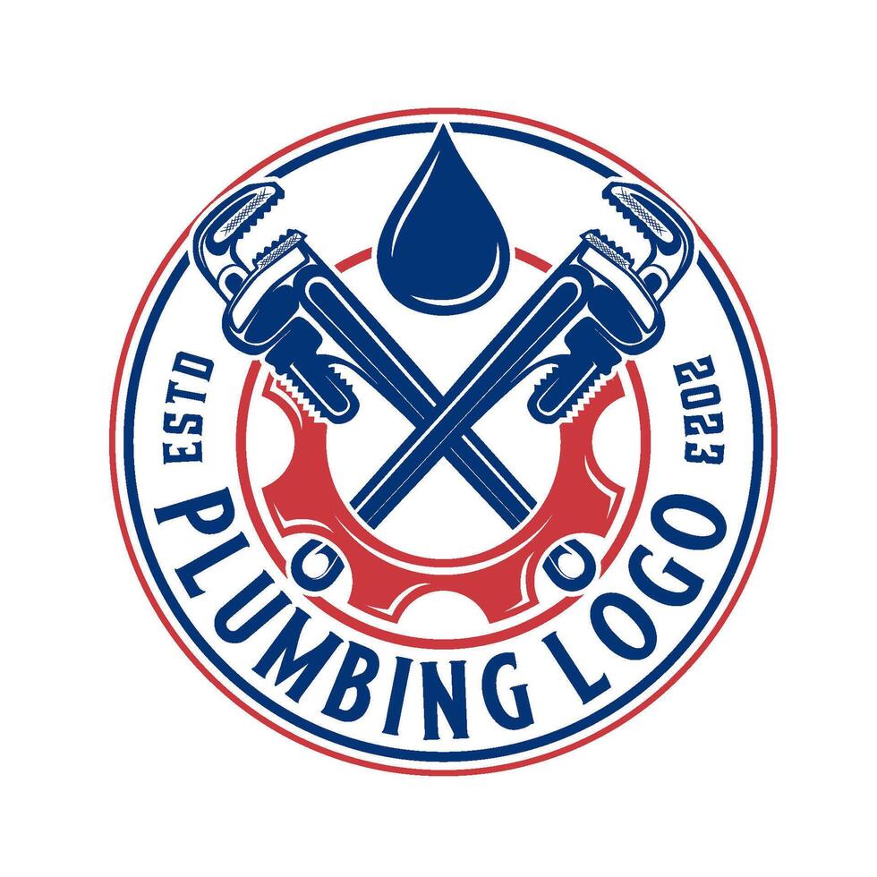 plumbing logo. adjustable wrench concept, for pipe service and maintenance. vector