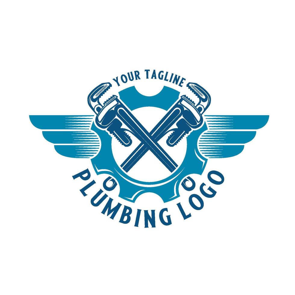 plumbing logo design. with the concept of a wrench icon, for plumber services. vector