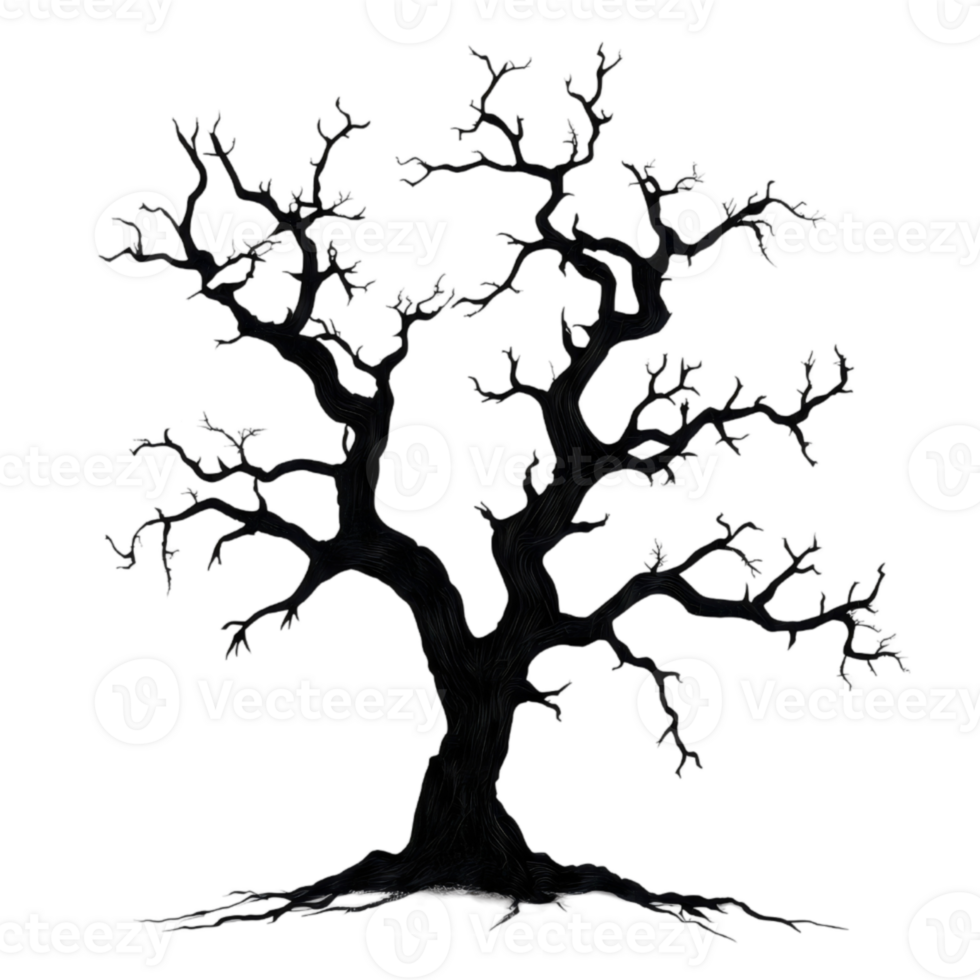 a spooky or Halloween tree, AI-Generateds png