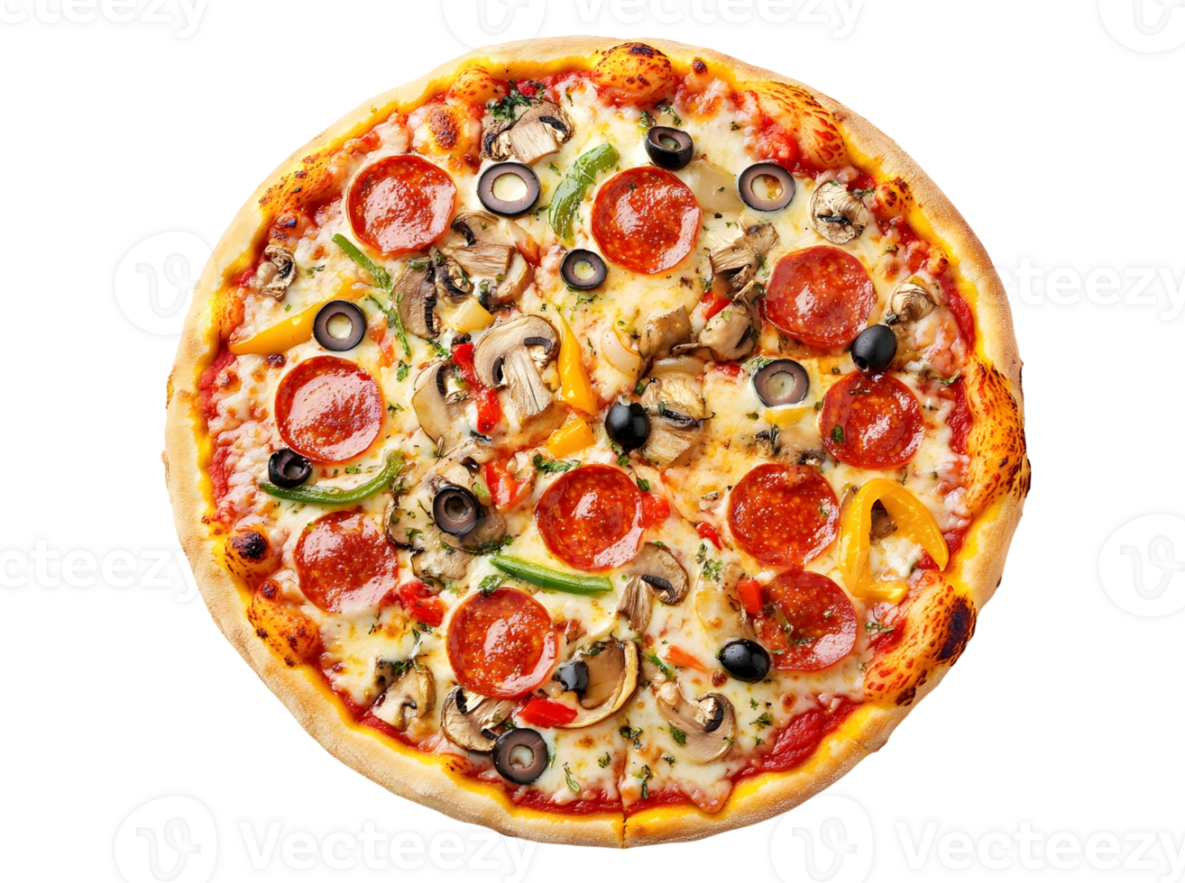 top view of pizza, AI-Generateds png