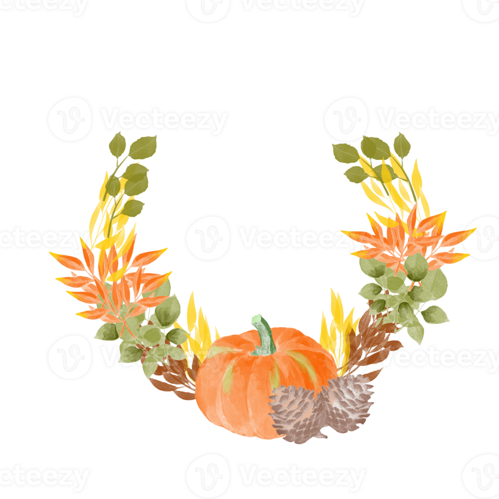 Autumn pumpkin wreath png