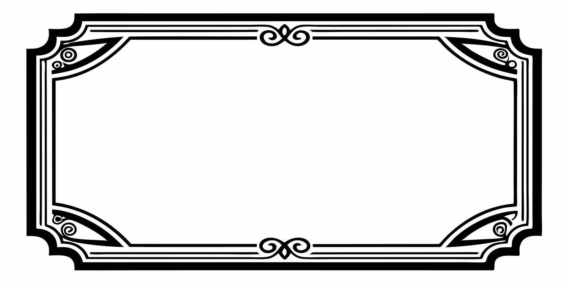A black and white frame with a decorative border vector