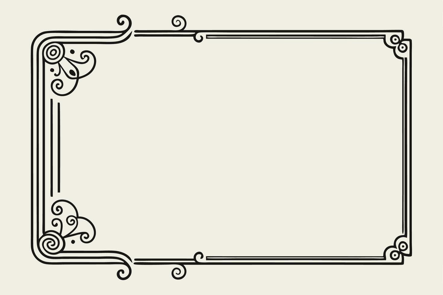 An ornate frame with a scroll design vector