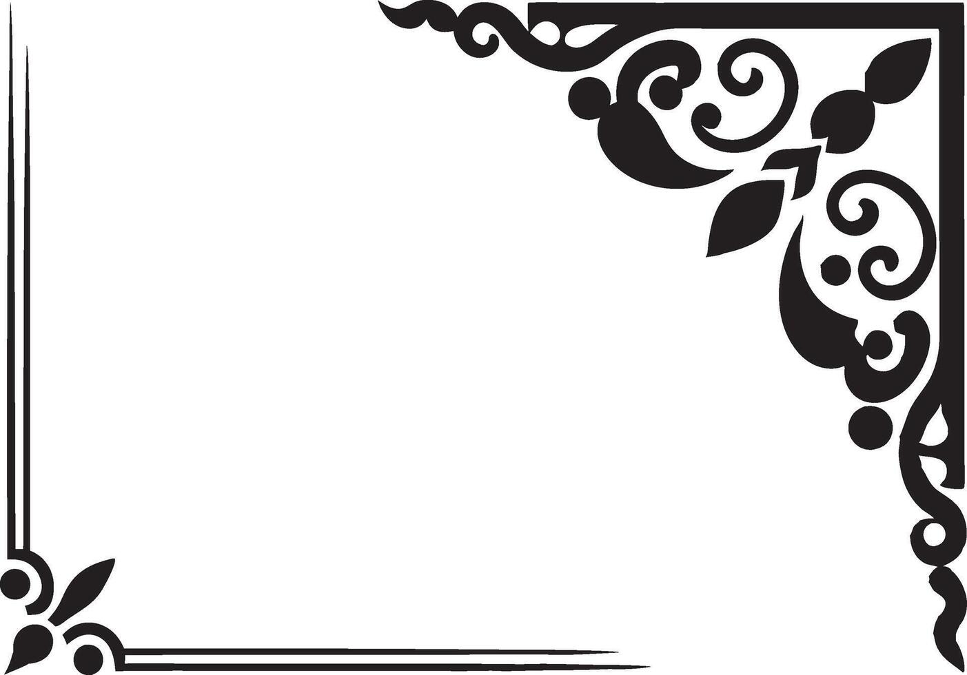 A black and white square with a decorative border vector