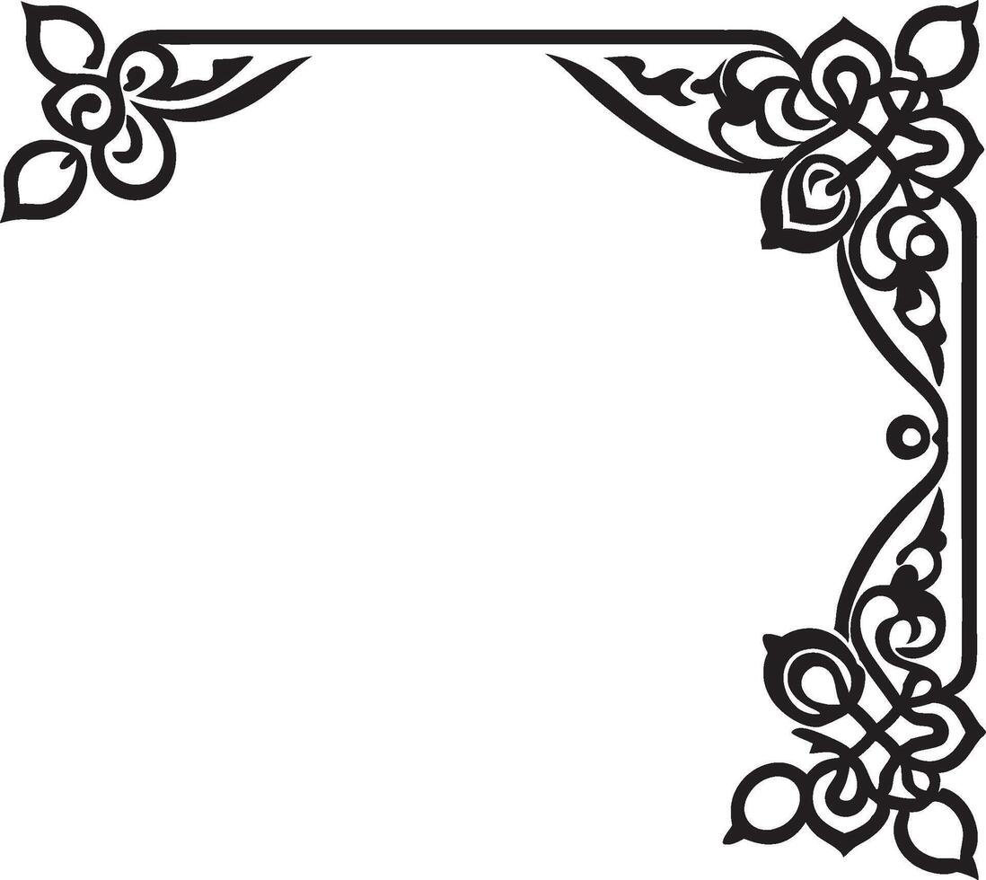 A black and white drawing of a decorative frame vector