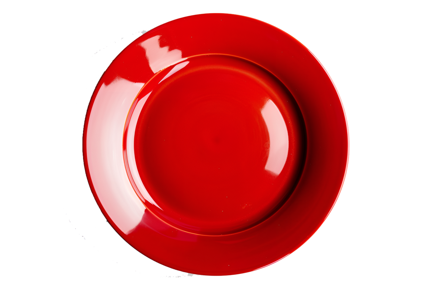 Vibrant Red Plate Transparent Background Minimal Red Plate Isolated png