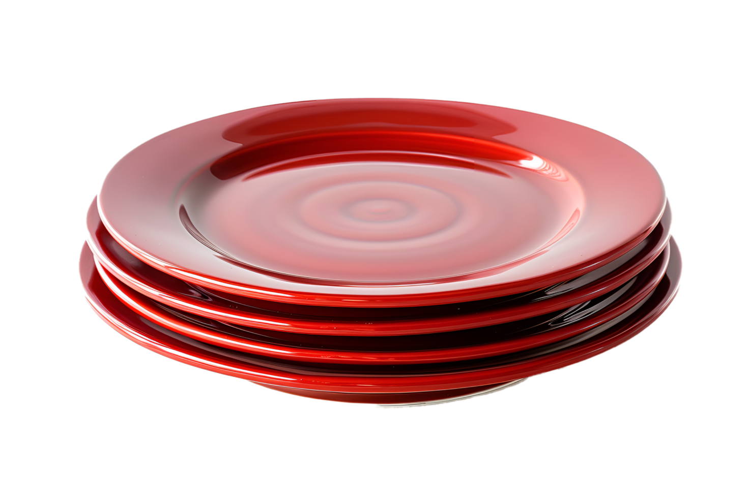 Modern Red Plates in a Stack Transparent png