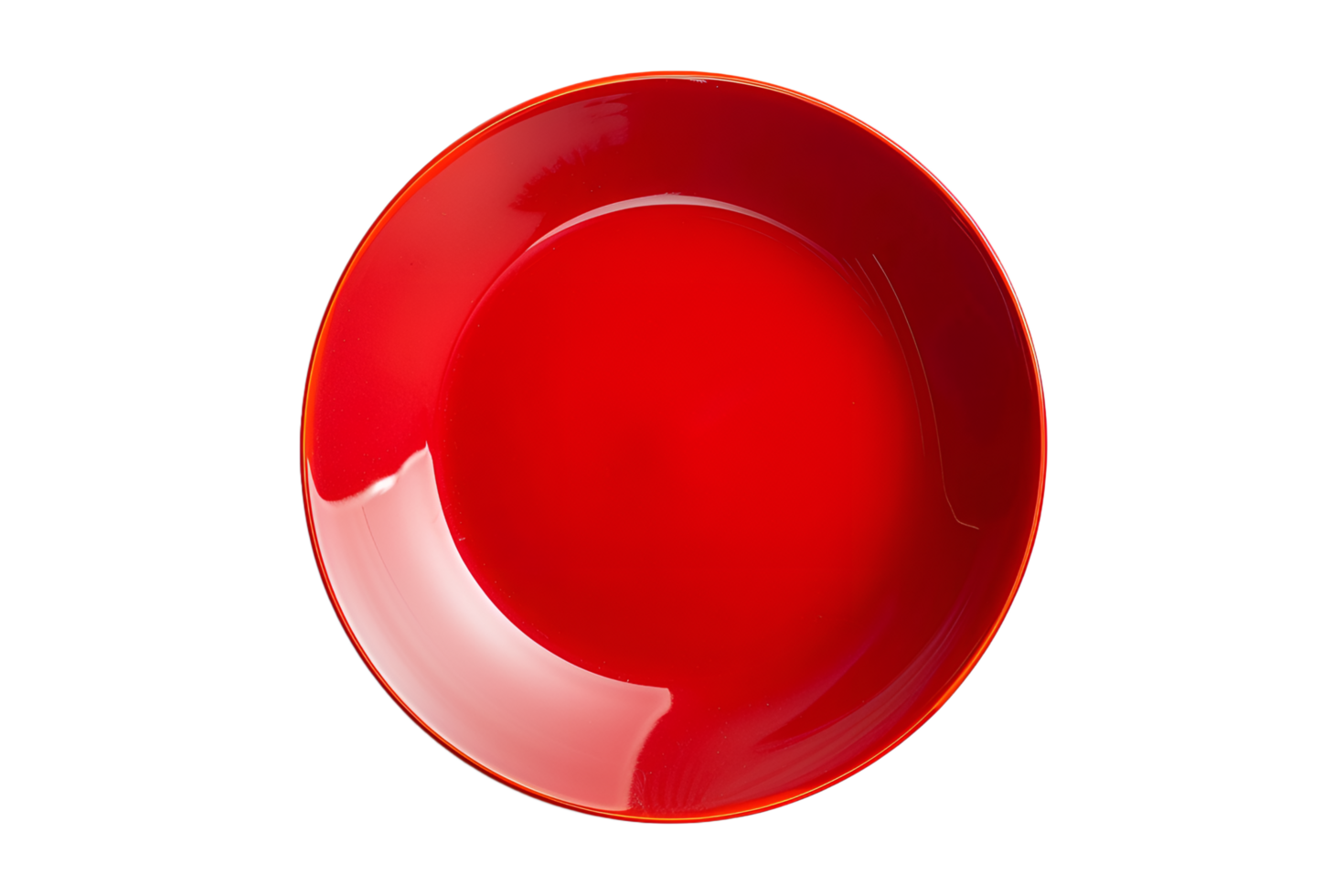 Red Plate Isolated on Transparent Background Simple Red Plate on Clear Background png