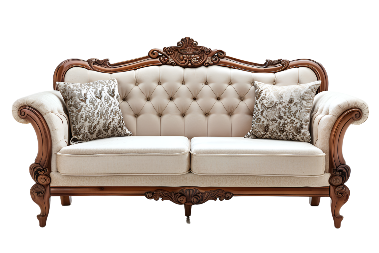wooden Luxury And Attractive Sofa isolated on transparent background png