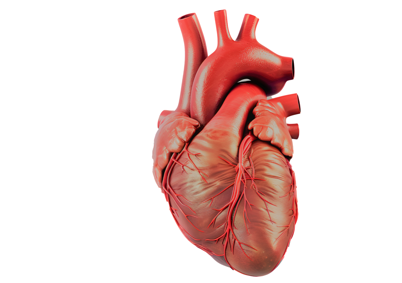 3d realistic human heart isolated on transparent background png