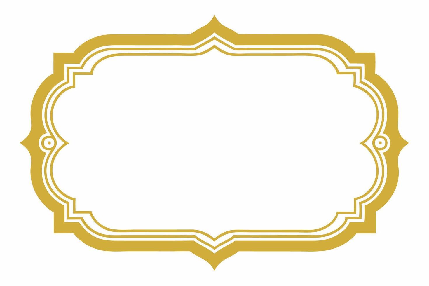 gold frame with a white border vector