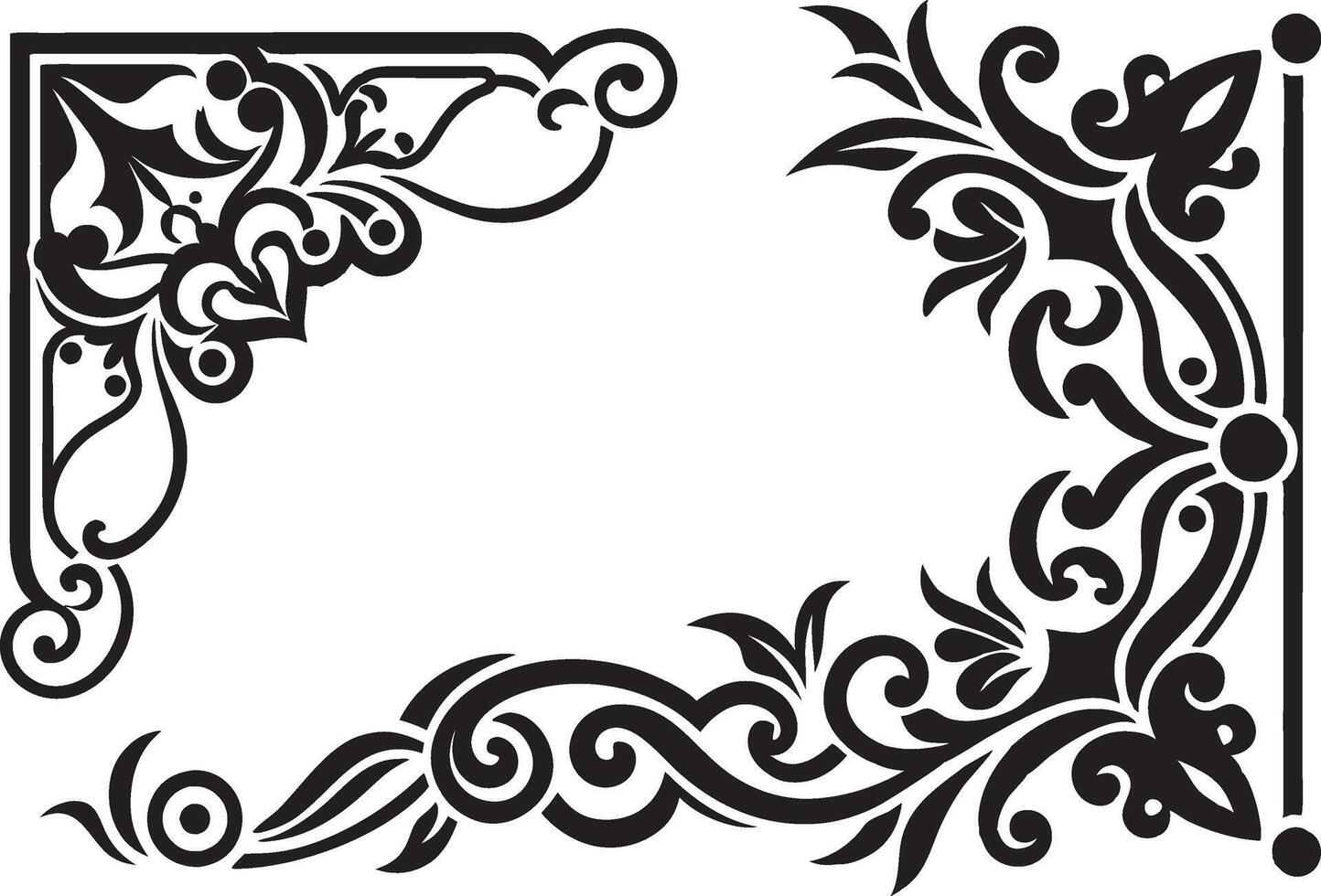 A black and white design with ornate designs vector