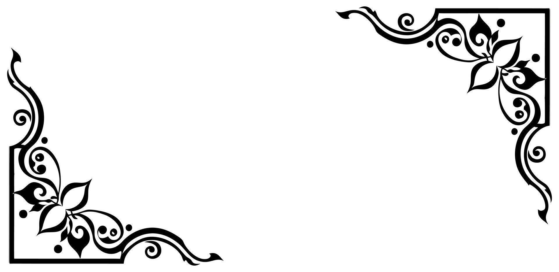 A black and white design with a floral pattern vector