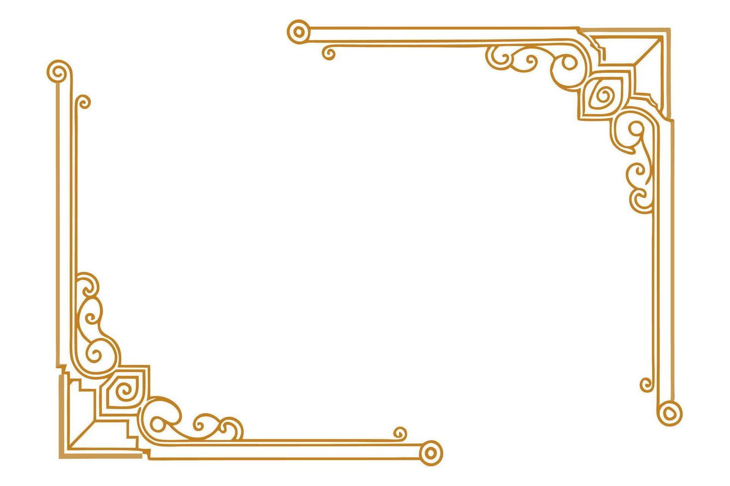 gold frame with ornate design vector