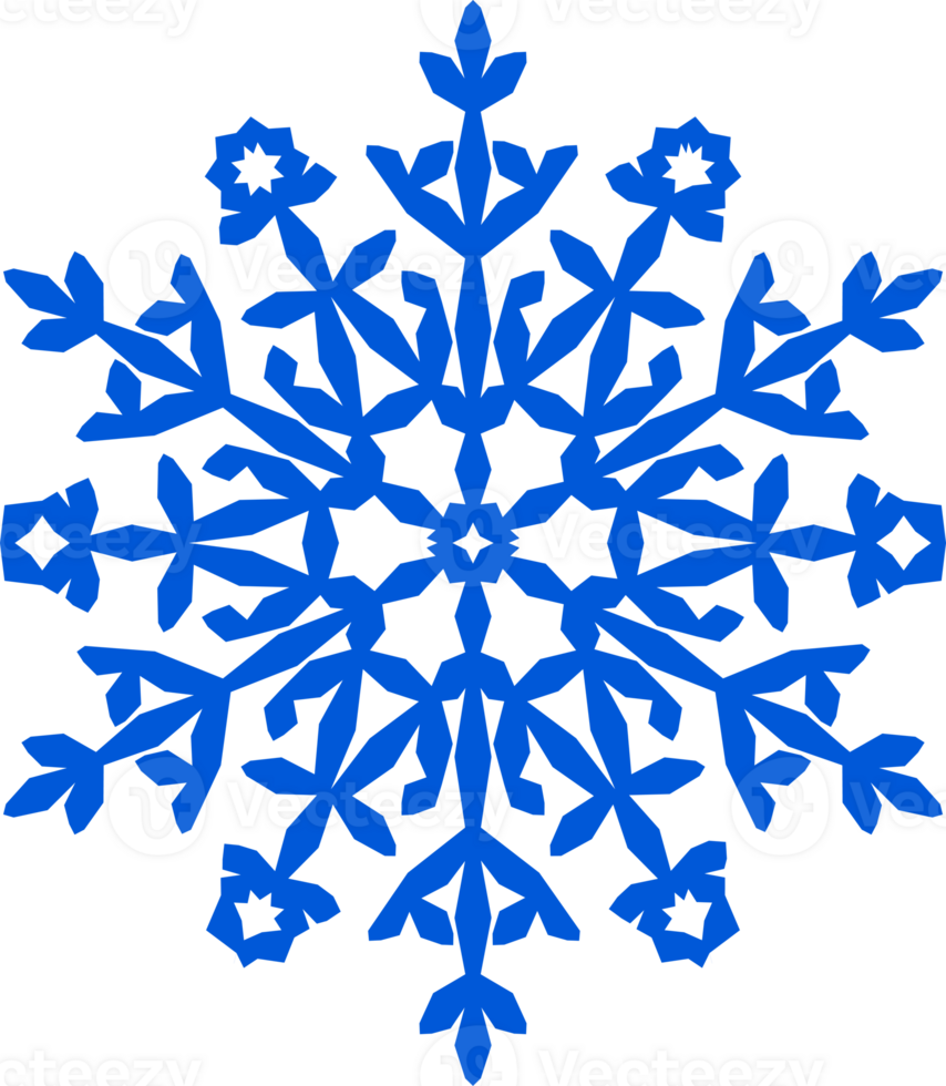 Abstract crystal snowflake decorative design element. png