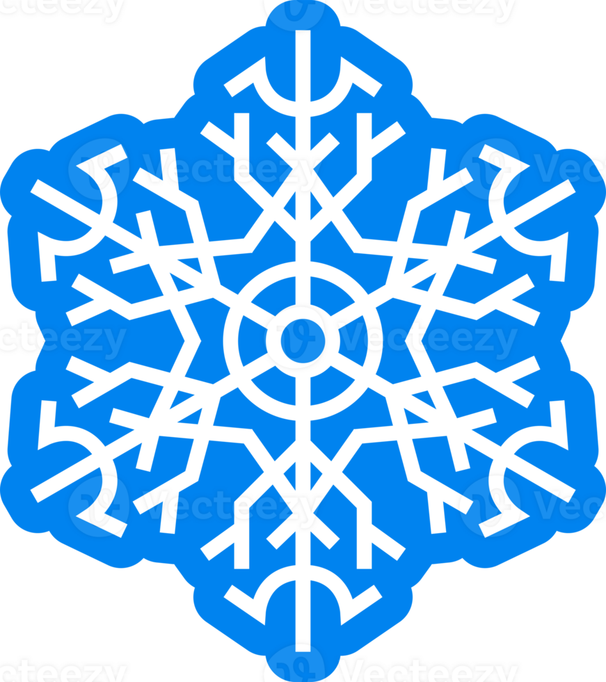 Abstract snowflake shape decorative design element. png