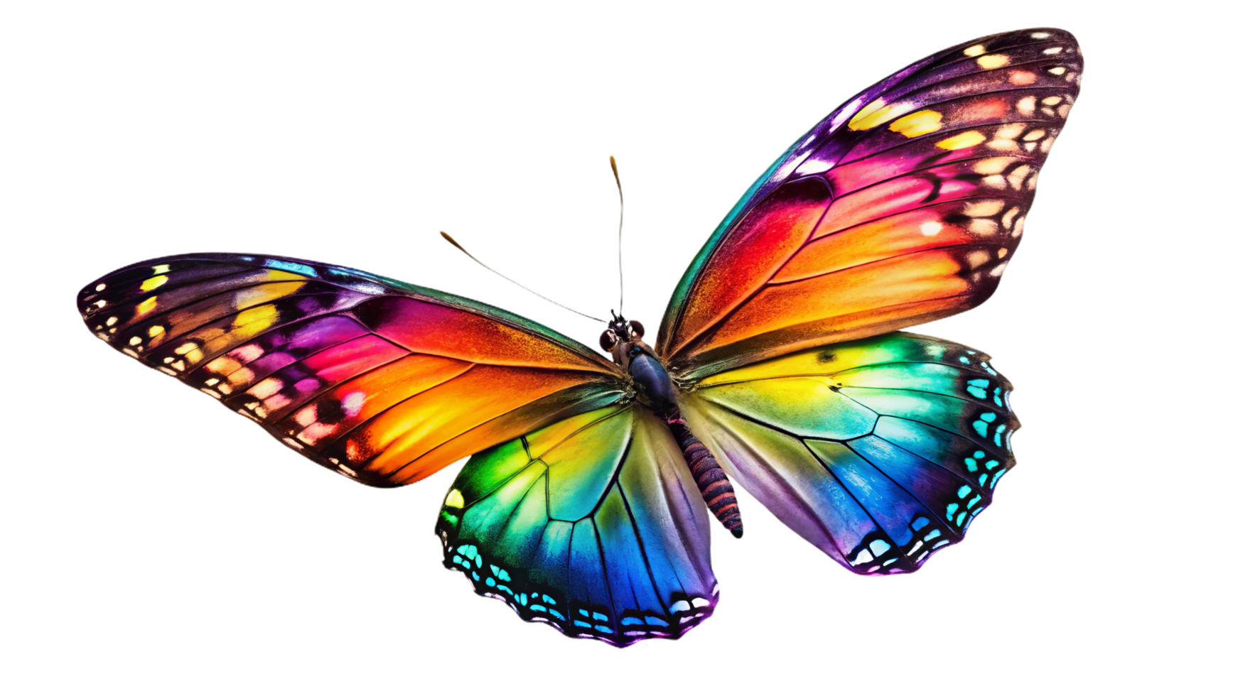 lively butterfly with multi colored wings gracefully hovers in air png