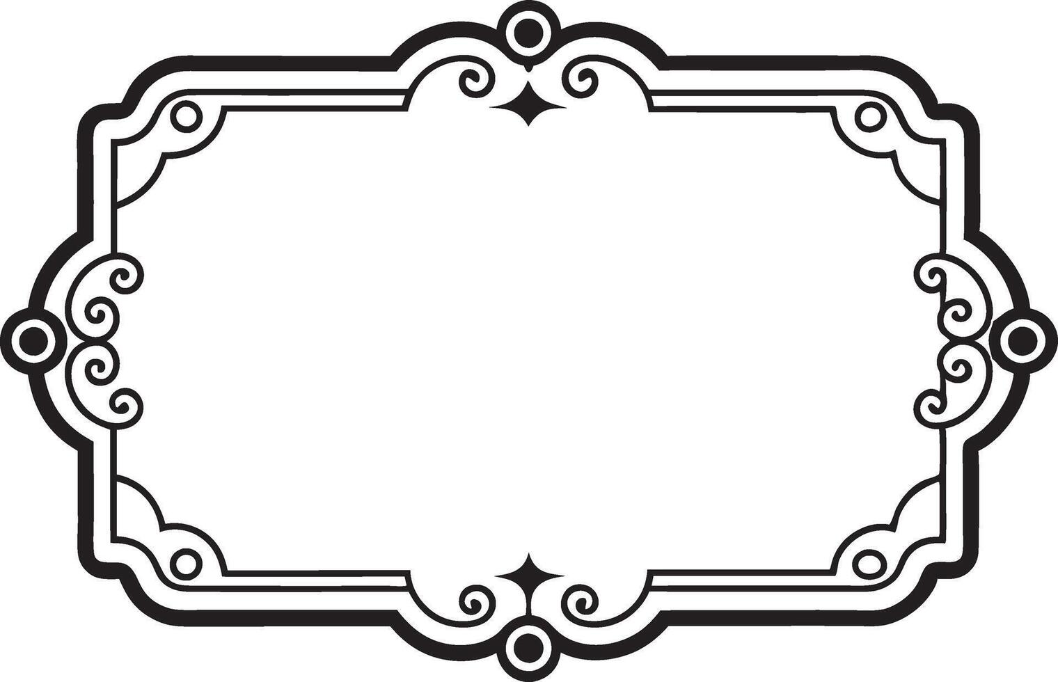A black and white ornate frame with a white border vector