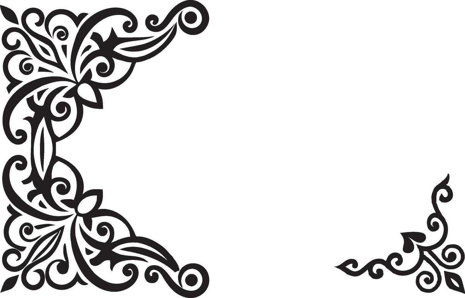 A black and white drawing of a decorative border vector
