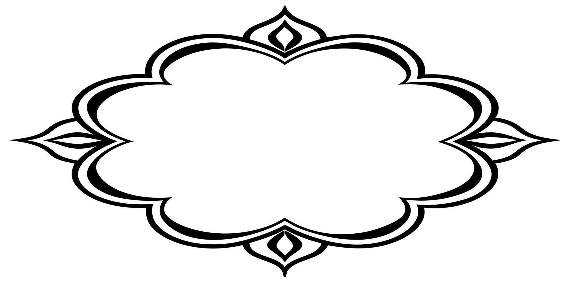 A black and white floral design in the shape of a vector