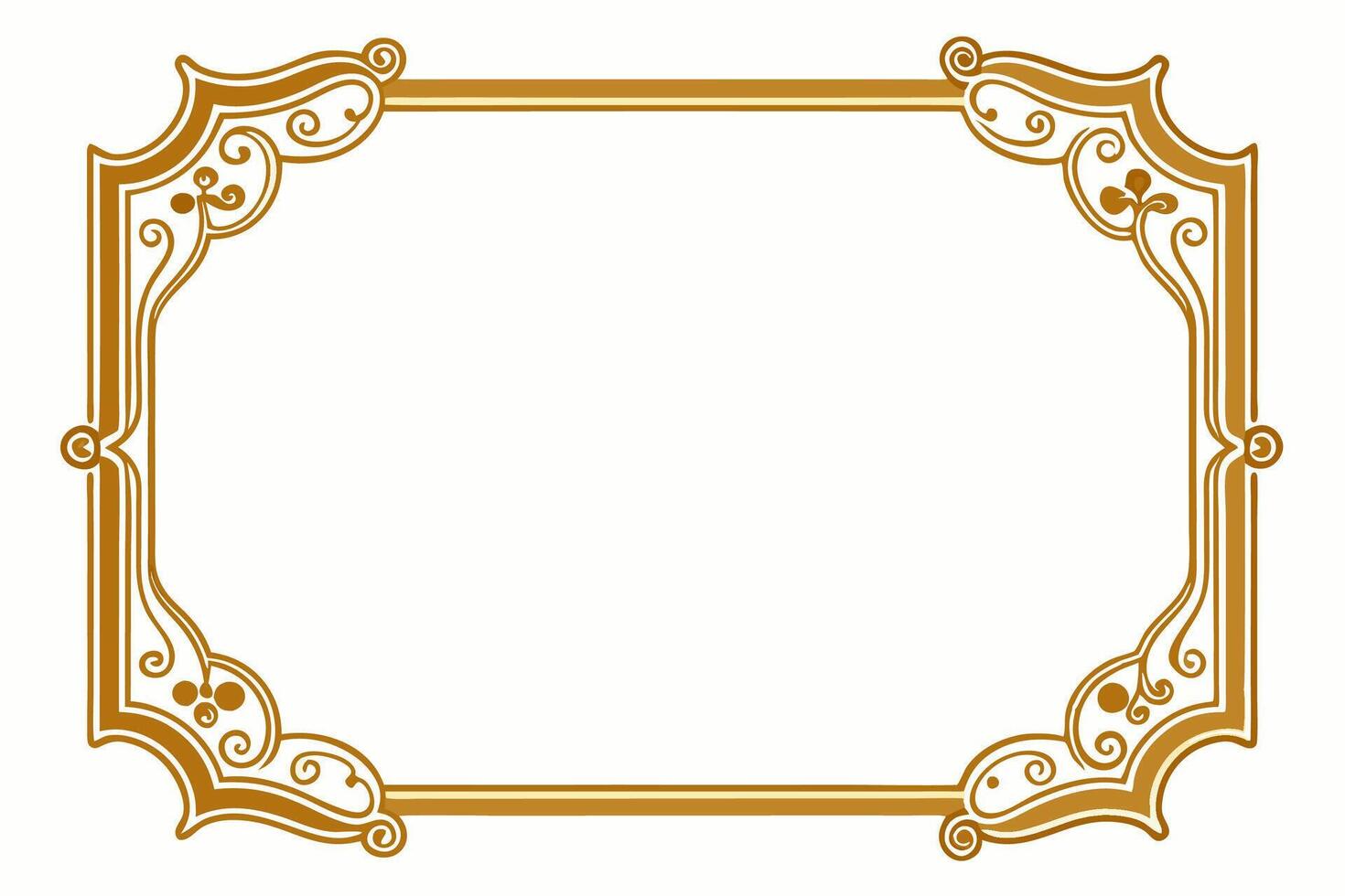gold frame with ornate design on a white background vector