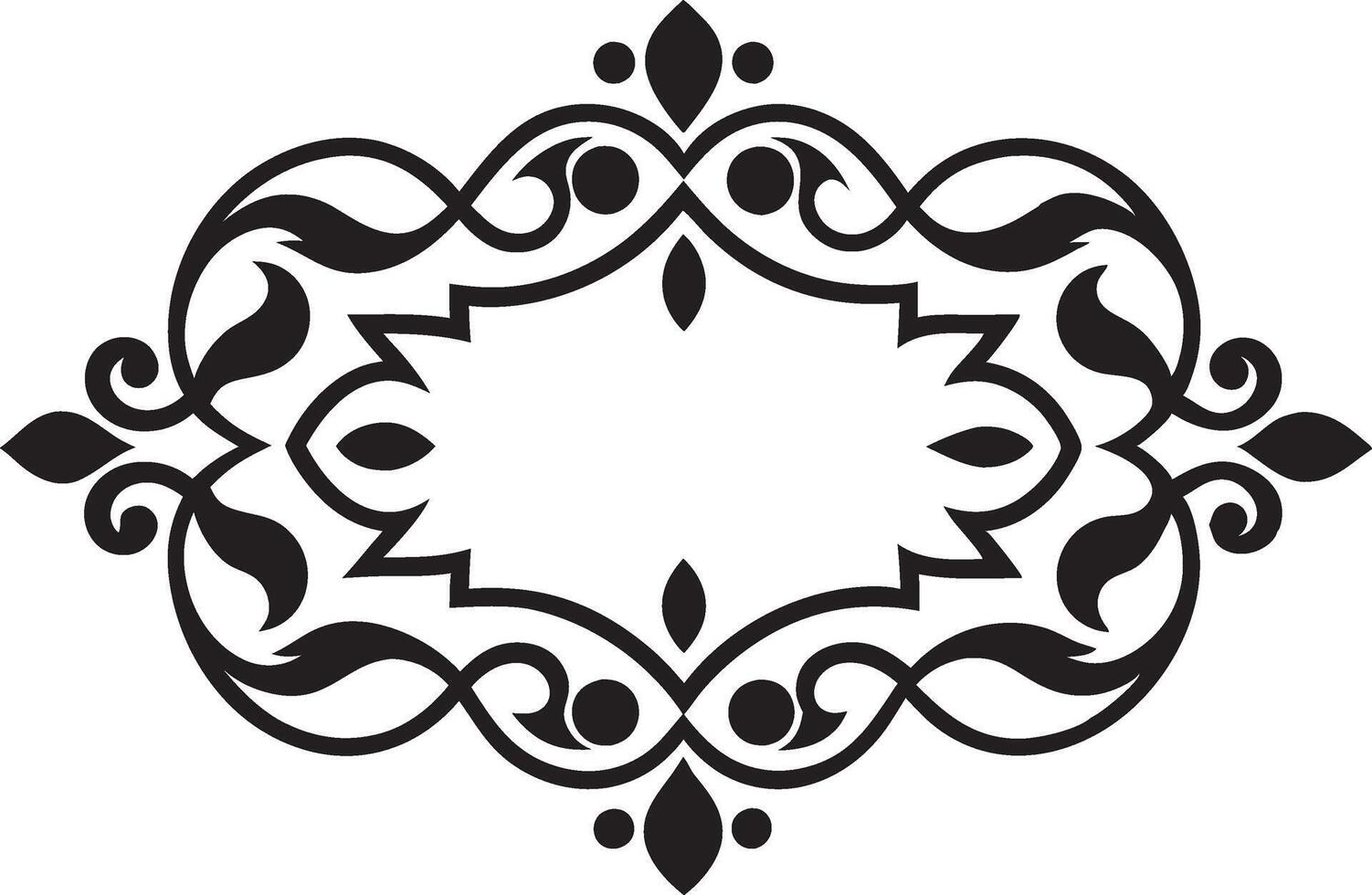 A black and white design with a floral pattern vector