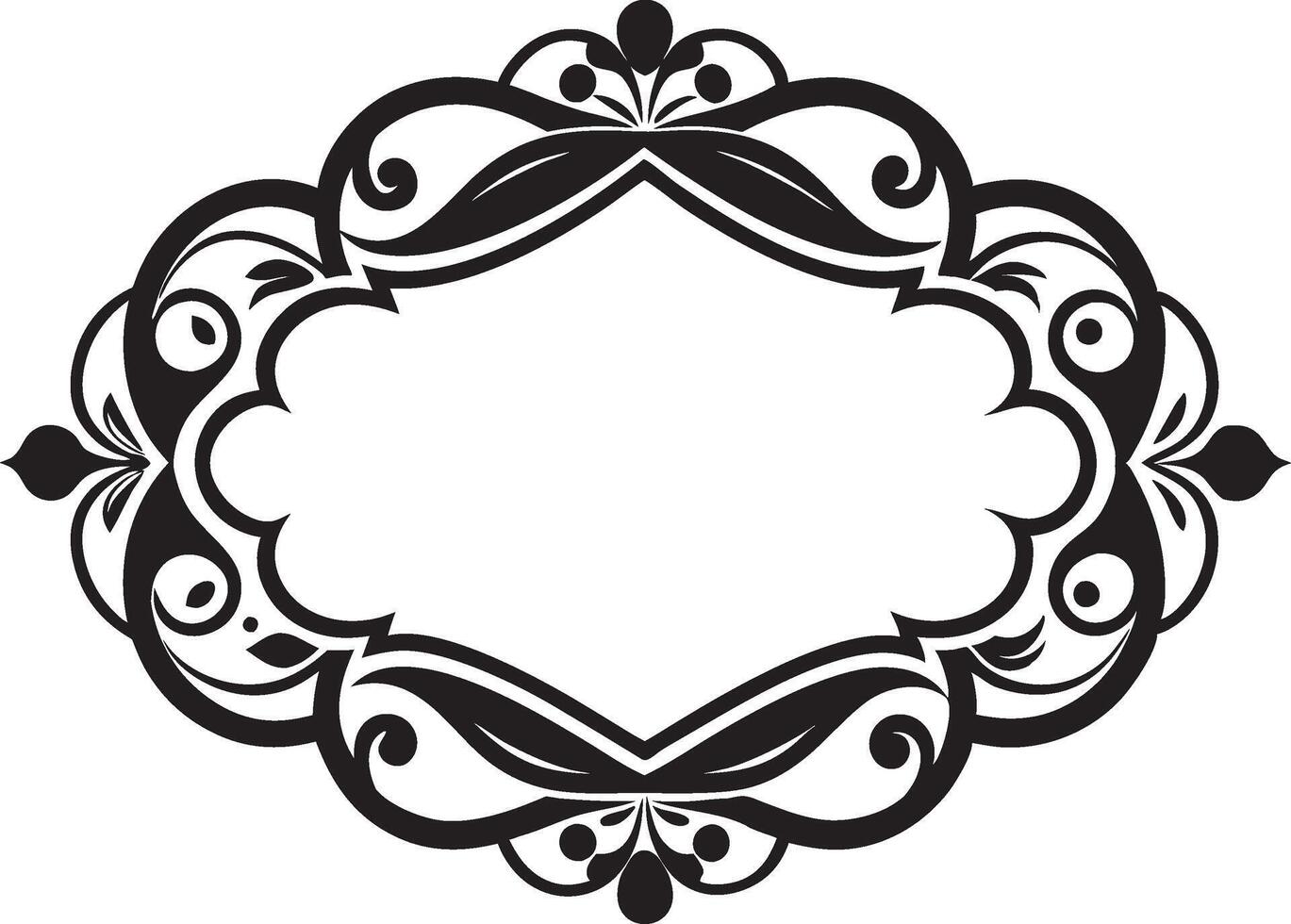 A black and white ornate frame with a white background vector
